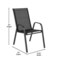 Merrick Lane Bardwell 5 Piece Outdoor Dining Table Set for 4 with Glass-Top Patio Table and 4 Stack Chairs with Flex Comfort Material